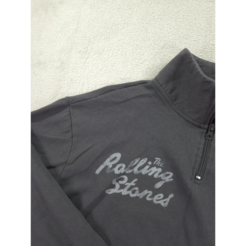 The Rolling Stones 1/4 Zip Cropped‎ Sweatshirt Womens Large Tongue